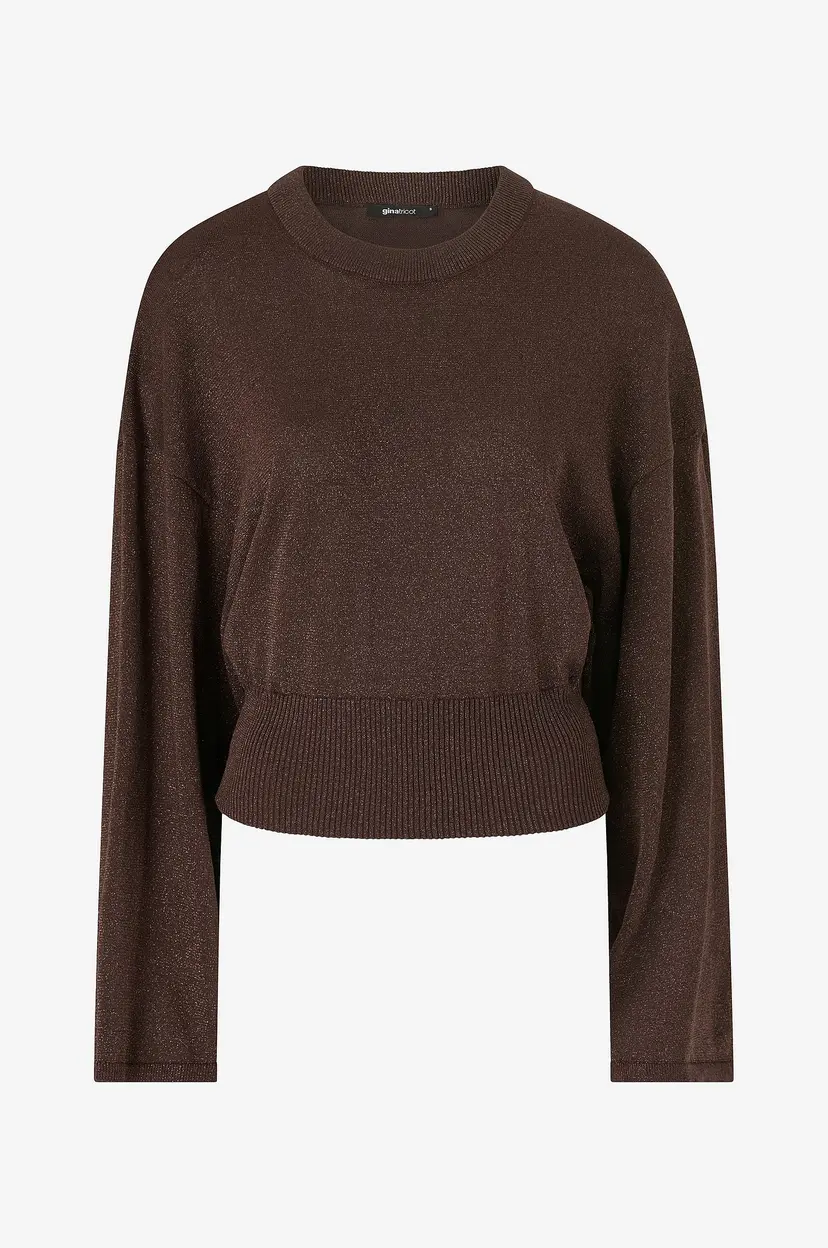 Gina Tricot Topp Metallic Knitted Top - Brun