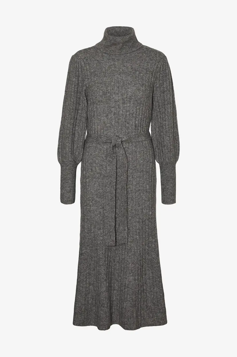 Vero Moda Kjole vmAurelia LS Rollneck 7/8 Knit Dress - Grå