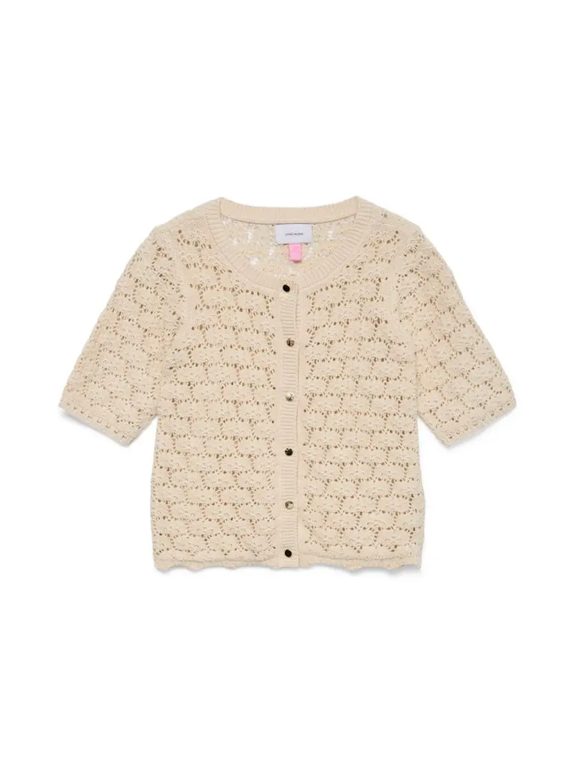 Vero Moda Girl Vero Moda Girl Kora kortermet cardigan med knapper  krem (158/164)
