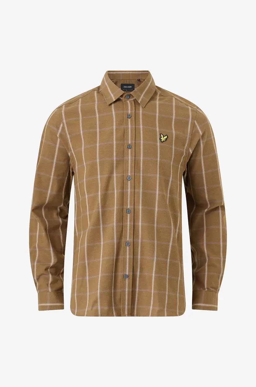Lyle & Scott Skjorte Broad Windowpane Check Shirt - Brun