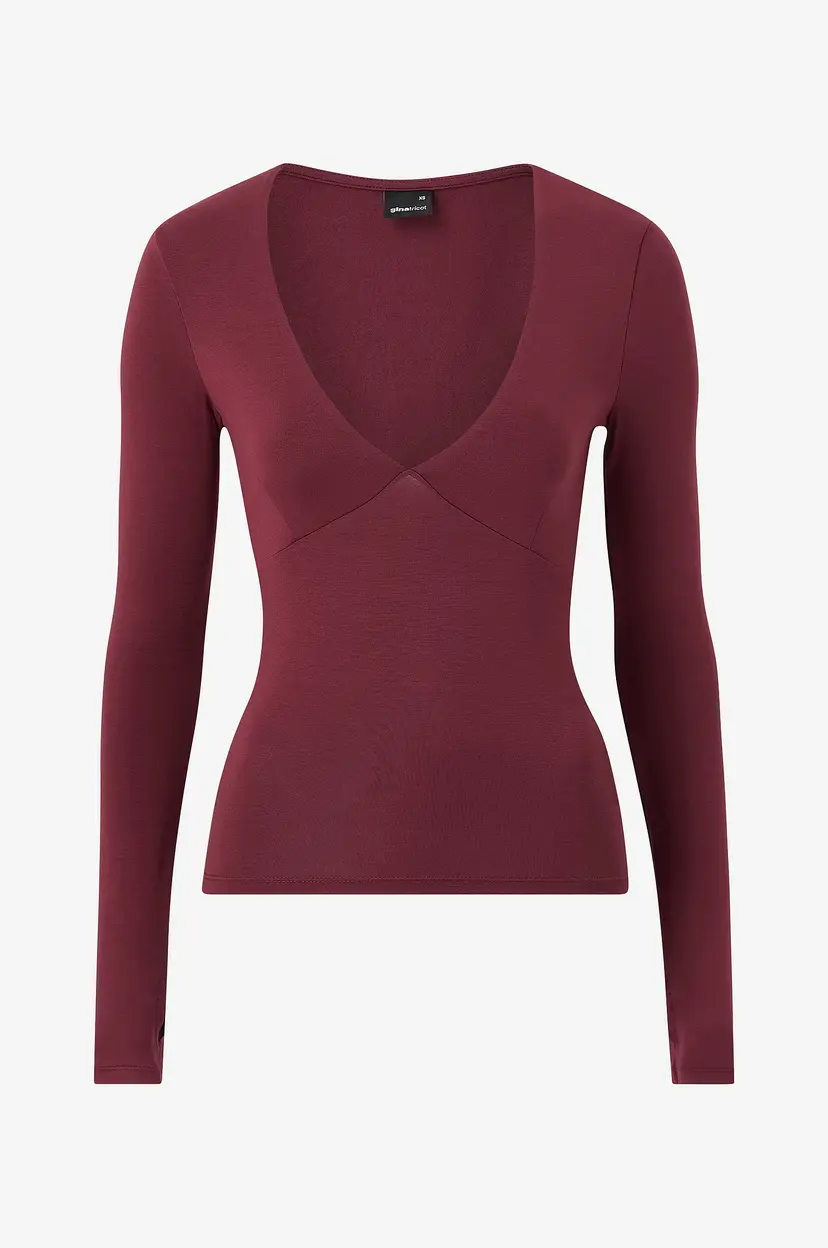 Gina Tricot Topp Soft Touch V-neck - Rød
