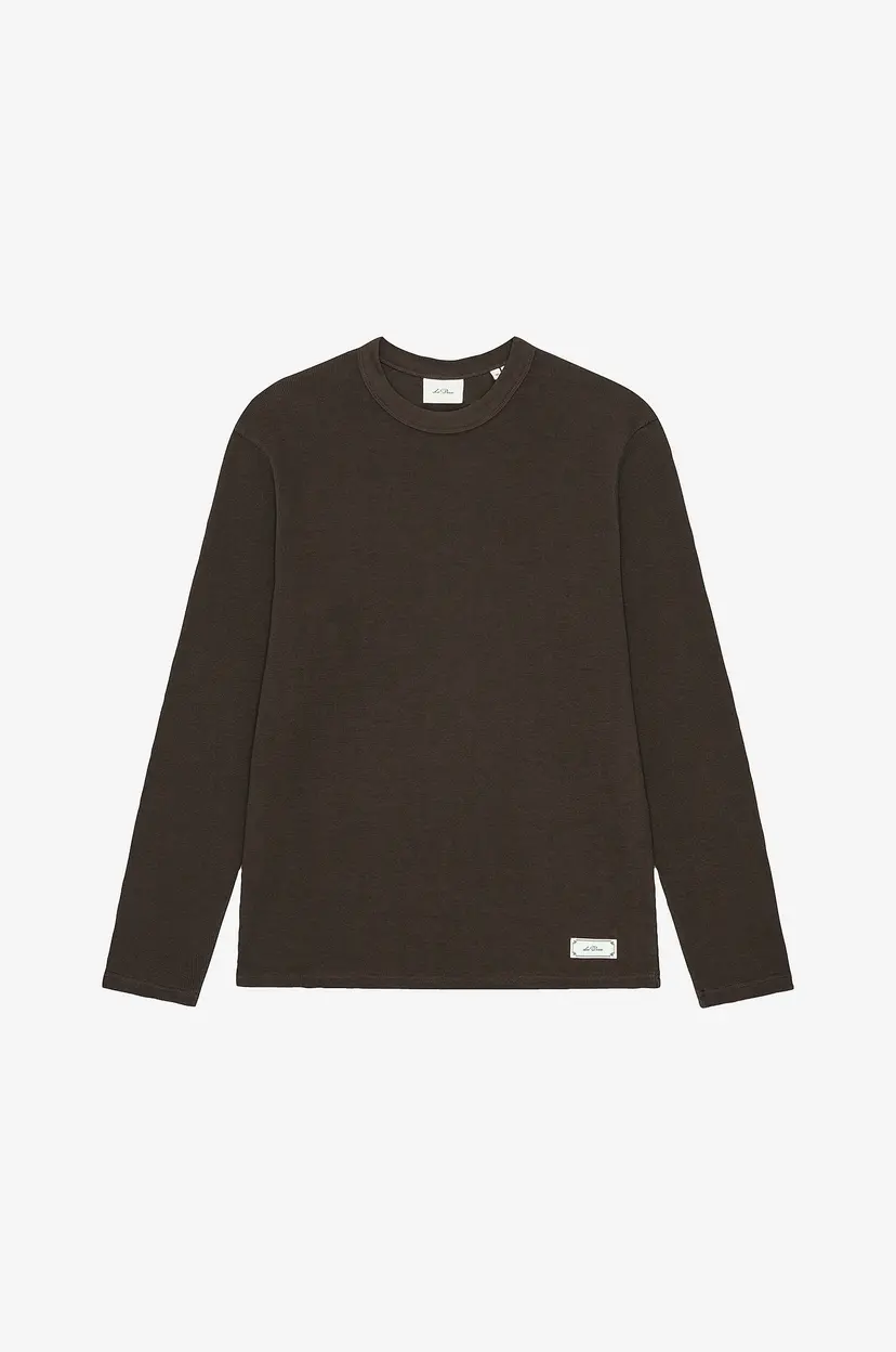 Les Deux T-skjorte Label Waffle LS T-Shirt - Brun
