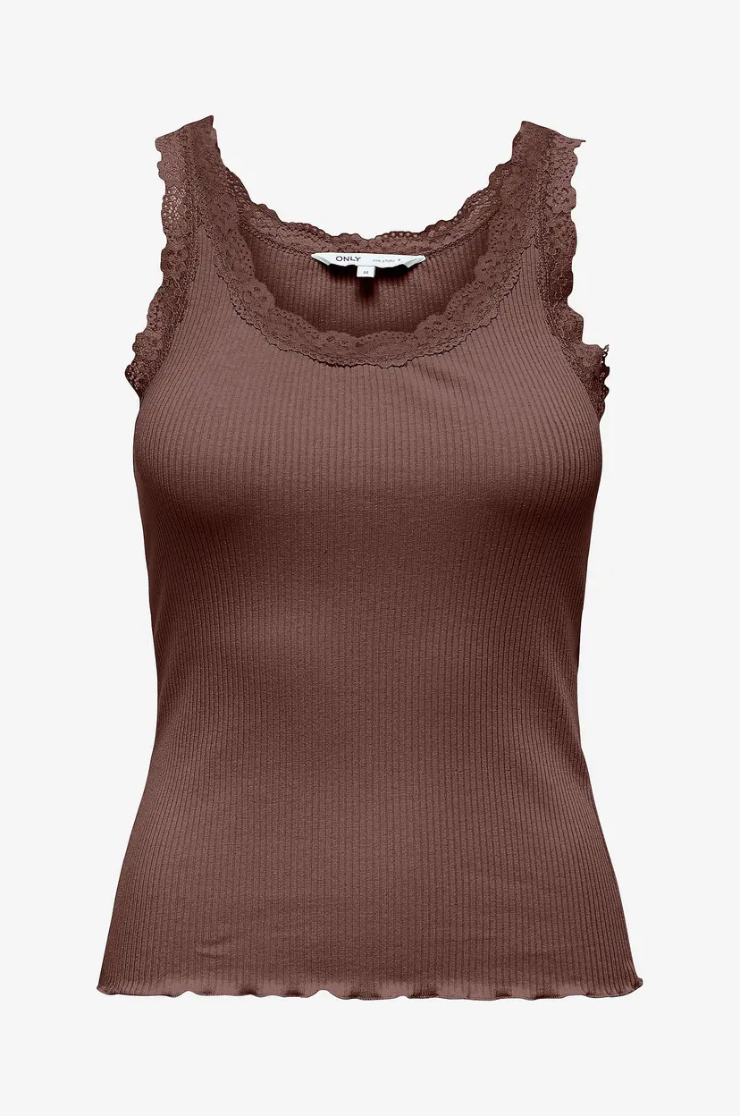 ONLY Undertøystopp onlSara Sharai Lace Tank Top Jrs - Brun