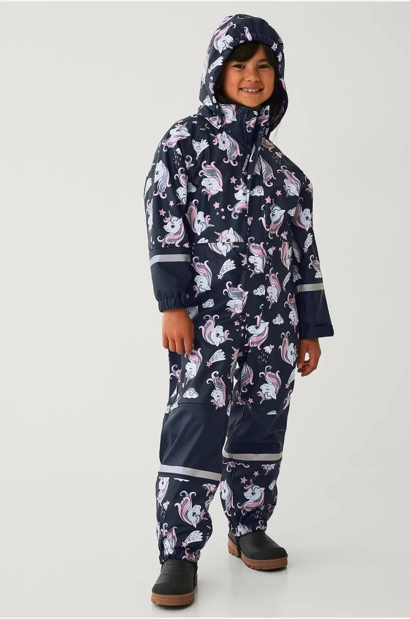 Ellos Collection Regndress Regna med fleecefor - Blå