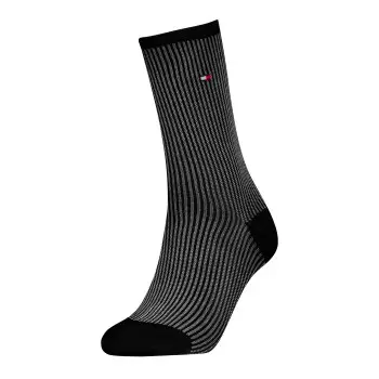 Tommy Hilfiger Tommy Hlfiger Women Premium Stripe Socks Strømper Svart Str 39/42 Dame