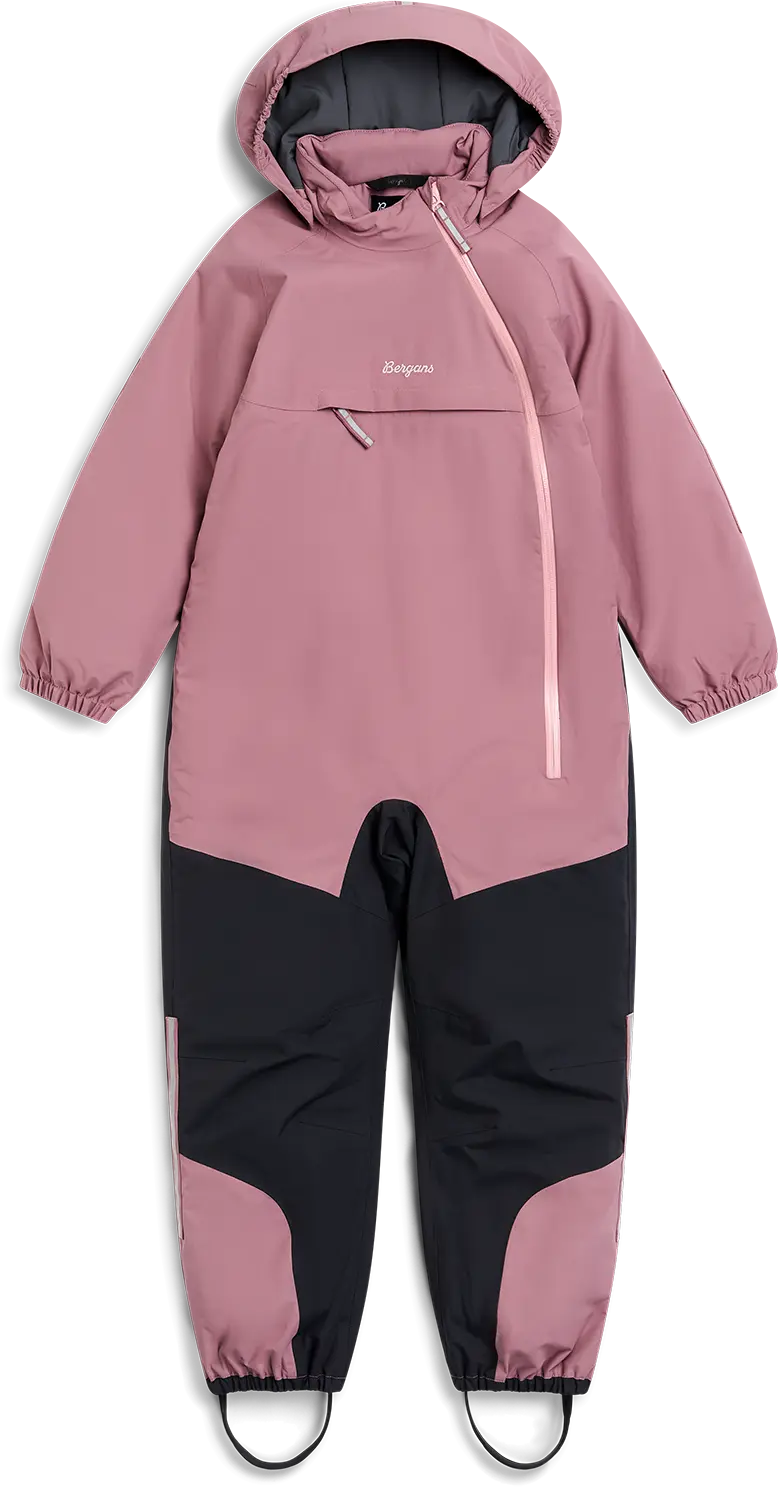 Bergans Bergans Kids' Lilletind Insulated Shell Coverall Rose Dust/dark Shadow Grey