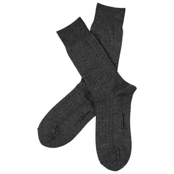Topeco Topeco Strømper Men Wool Rib Socks Mørkgrå Herre