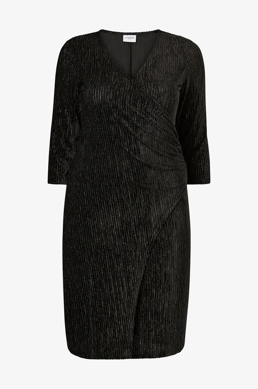 Evoked Vila Omslagskjole viVelvet 3/4 Wrap Short Dress - Svart