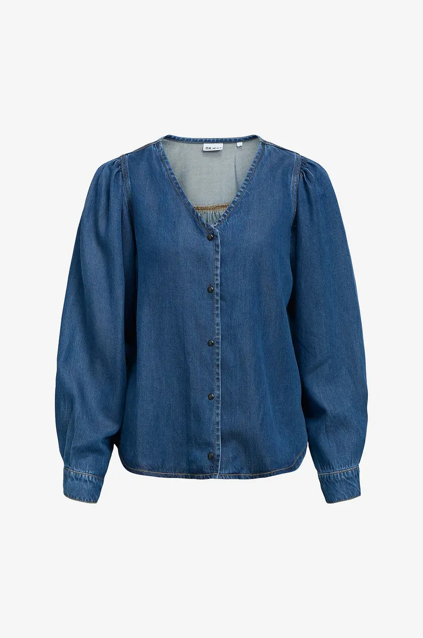 Object Collectors Item Skjorte Objframe Re L/S V-Neck Top Div - Blå