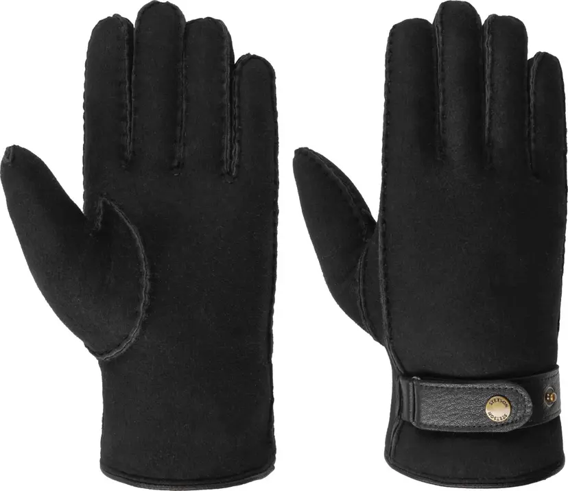 Stetson Stetson Deerskin Lambswool Gloves Black