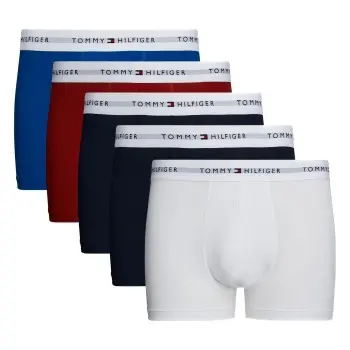 Tommy Hilfiger Tommy Hilfiger 5P Signature Cotton Essential Trunk Blå/Rød bomull Medium Herre