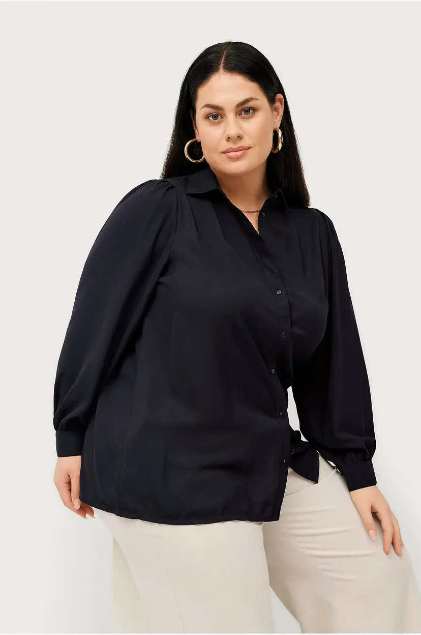 Ellos Plus collection Bluse med ballongermer - Svart