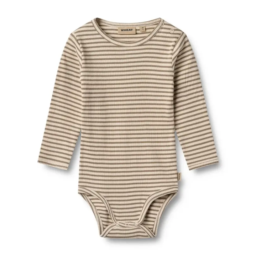 Wheat Wheat, Body L/S Berti Baby, Stone Stripe