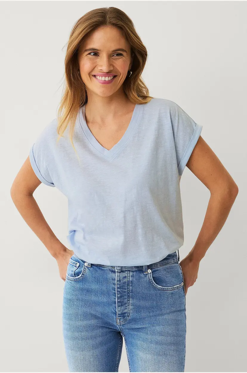 Ellos Collection Topp med v-hals - Blå