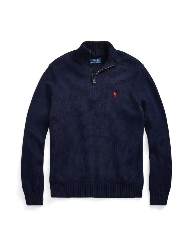 Ralph Lauren Cotton Quarter-Zip Sweater