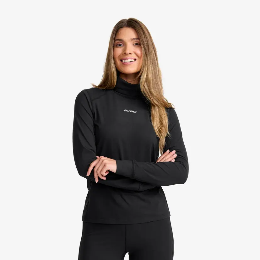 RevolutionRace Downhill Base Layer Turtleneck Top Dame Black