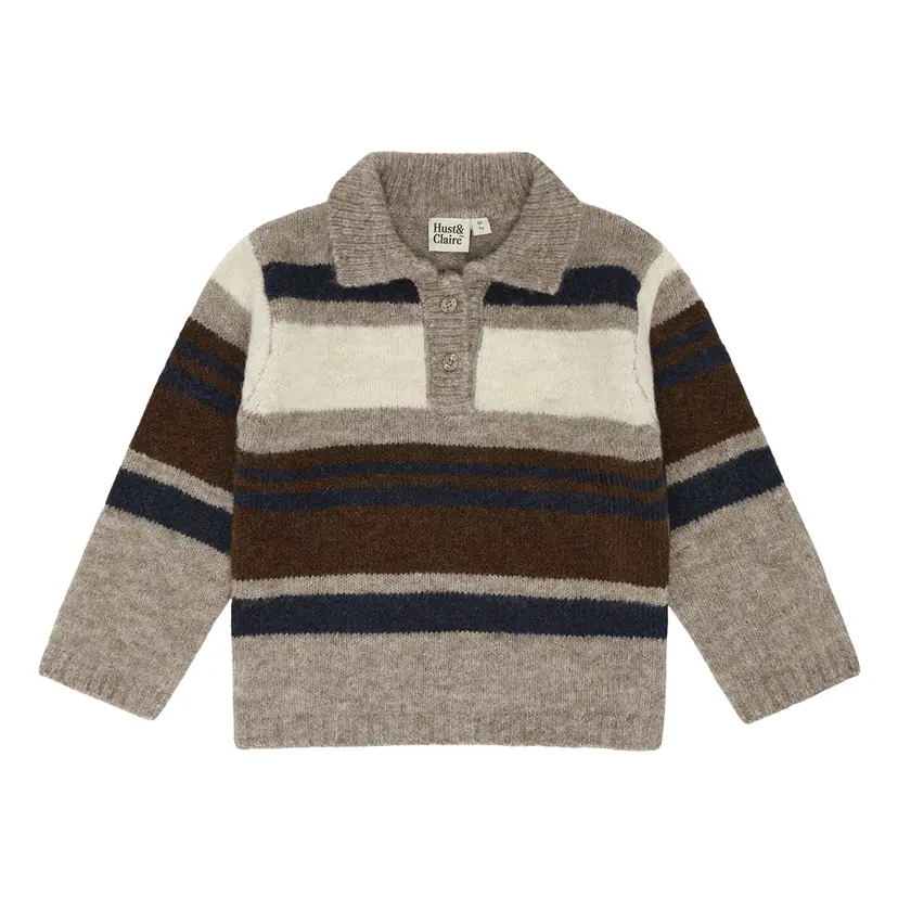 Hust and Claire Hust and Claire - Genser Polo Pelle Kangaroo Melange
