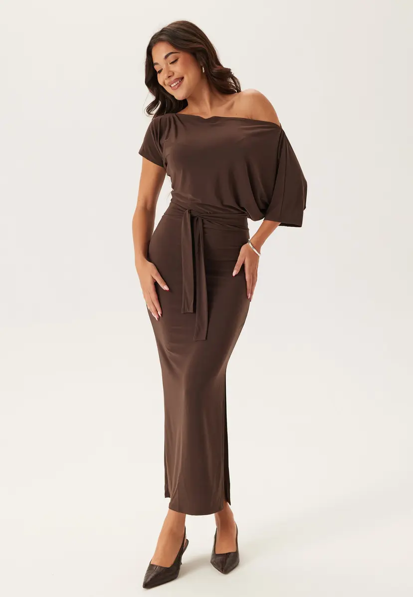 John Zack Off Shoulder Midaxi Dress