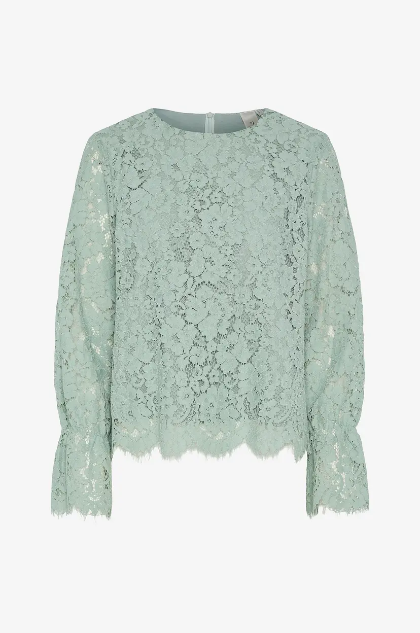 Y.A.S Blondetopp yasPerla LS Lace Top S. - Grønn