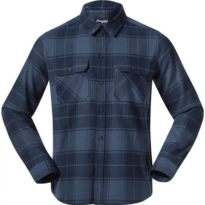 Bergans Bergans Nordmarka Flannel Shirt Men Granite Blue/Navy Blue Check