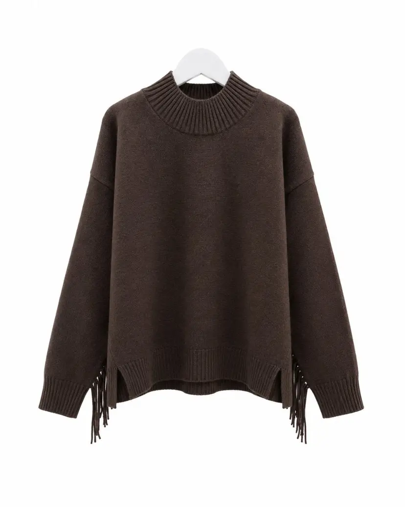From Paris With Love Sweater with fringes brown