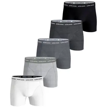 Björn Borg Björn Borg 5P Multi Cotton Stretch Boxer Svart/Grå bomull XX-Large Herre
