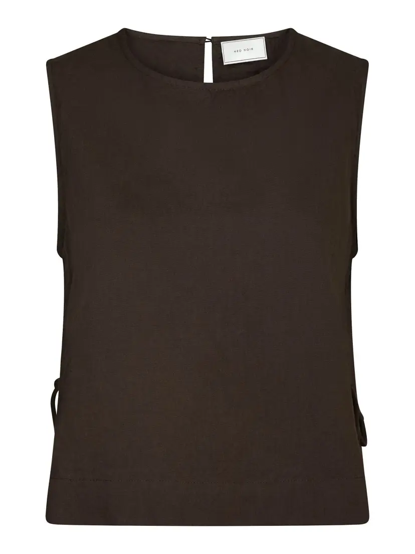 Neo Noir Svetlana Linen Top - Brun