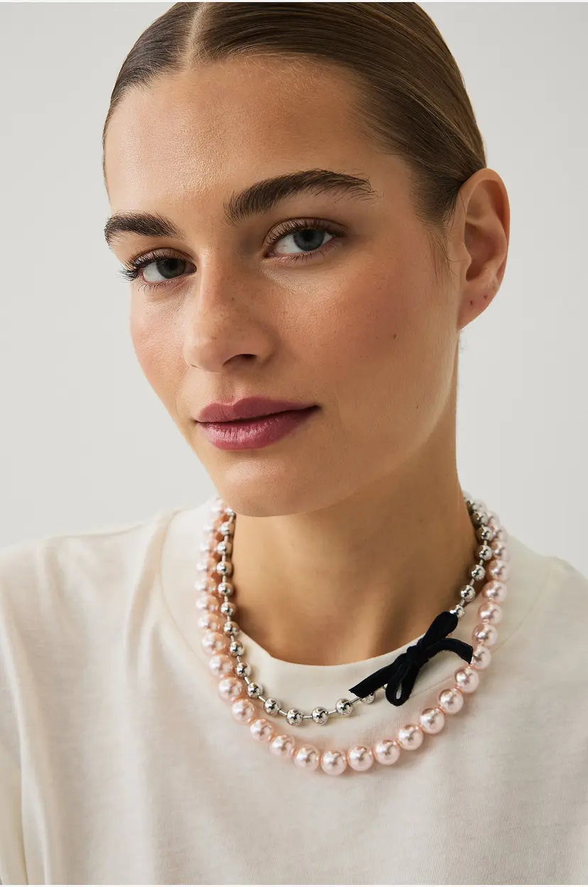 Ellos Collection Perlekjede 2-pack - Rosa