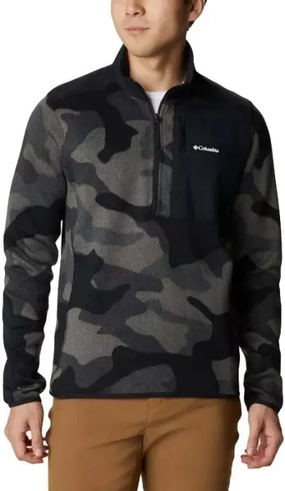 Columbia Columbia M's Sweater Weather Printed Half Zip Camo Black Mod