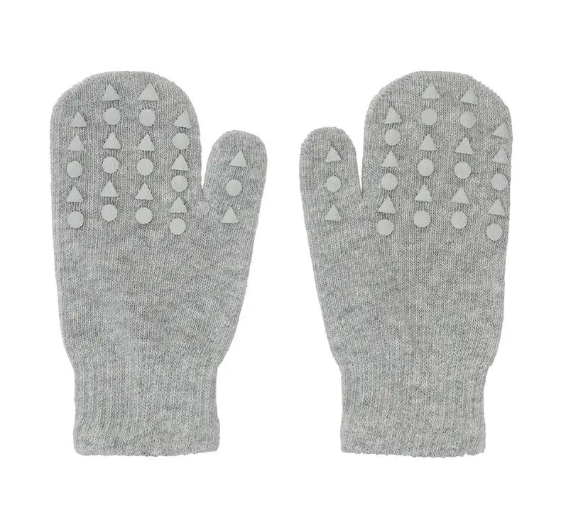 Go Baby Go Antiskli votter i bomull Grey Melange