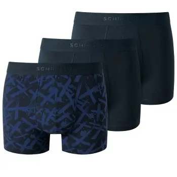 Schiesser Schiesser 3P 95-5 Cotton Shorts Blå Mønster bomull Medium Herre