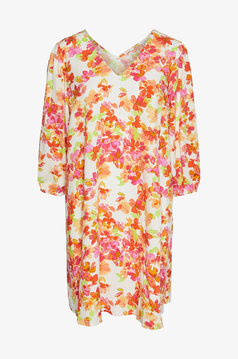 Y.A.S Kjole yasFlima 3/4 V-neck Dress S - Orange
