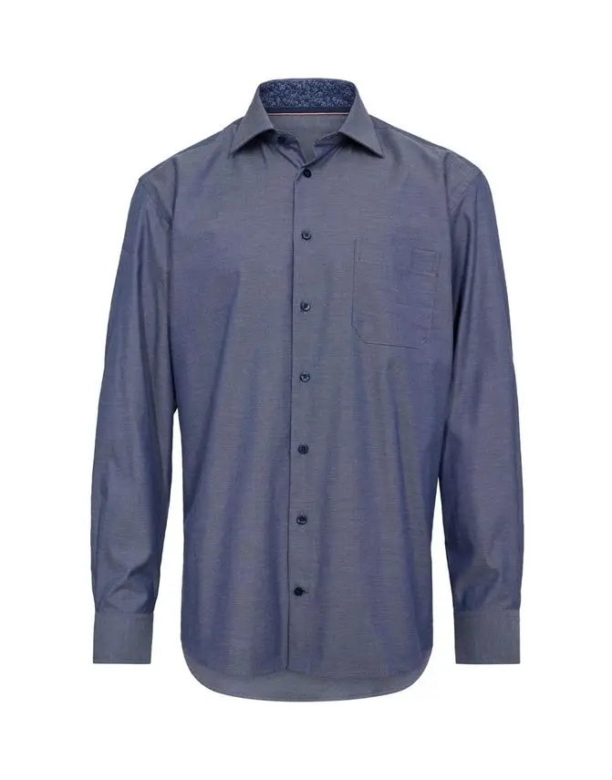 Black Blue Mens shirt l/s regular fit