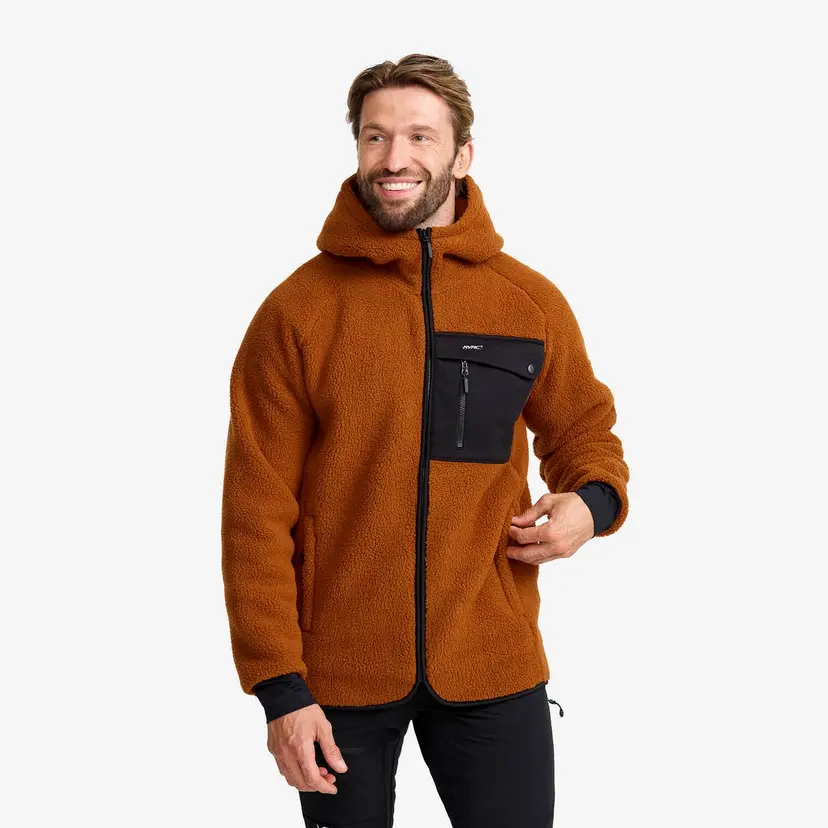 RevolutionRace Sherpa Hoodie Herre Caramel Café