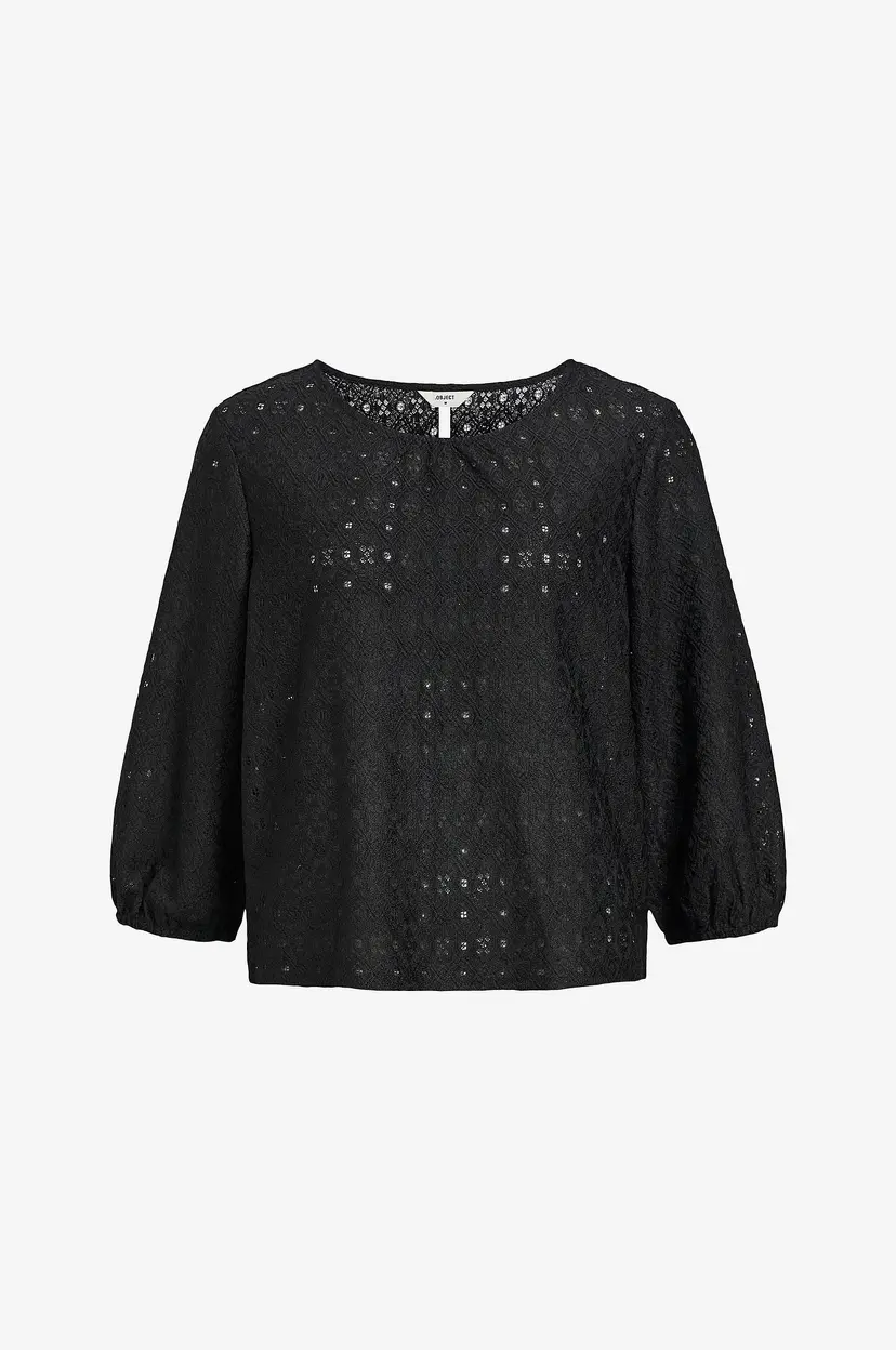 Object Collectors Item Bluse objLaila 3/4 RE Top - Svart