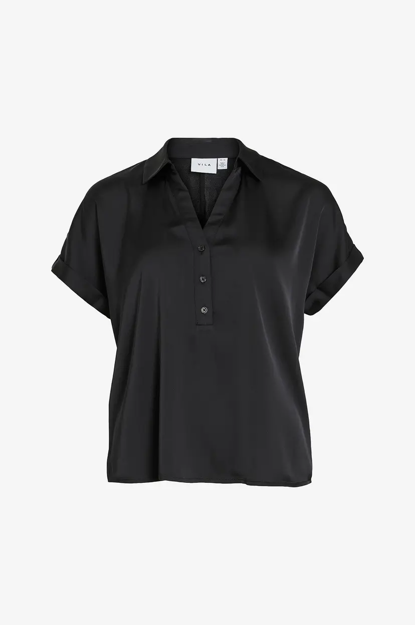 Vila Bluse viEenna Ravenna S/S - Svart