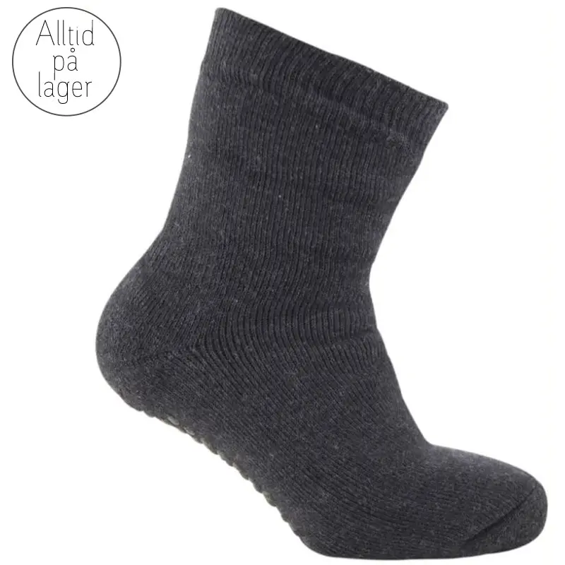 Melton Antisklisokker i bomull "Let`s Go" Dark Grey Melange