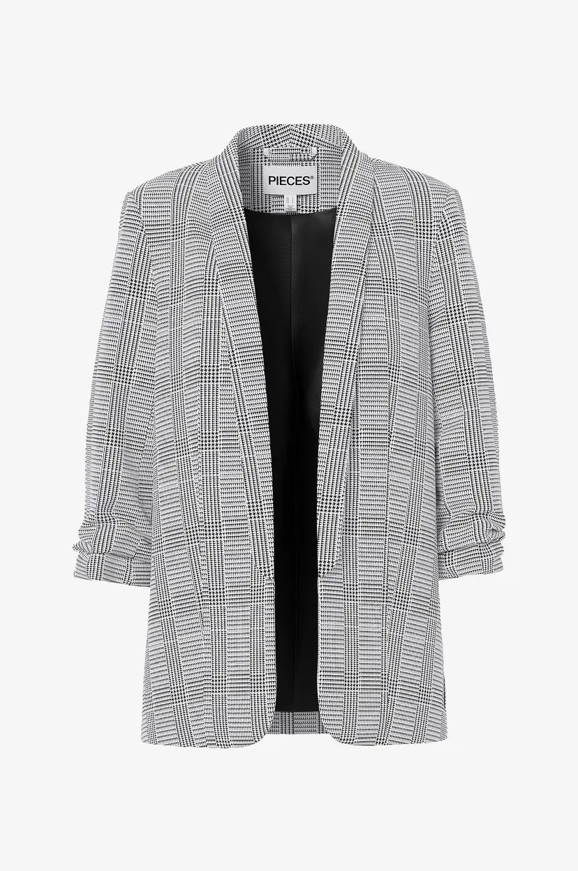 Pieces Dressjakke pcBosella 3/4 Printed Blazer - Grå