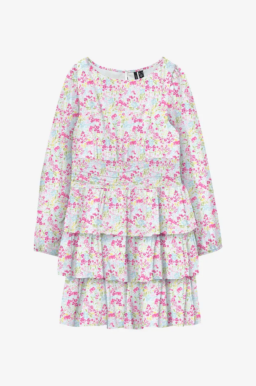 Vero Moda Girl Kjole vmSmilla LS Short Layer - Blå