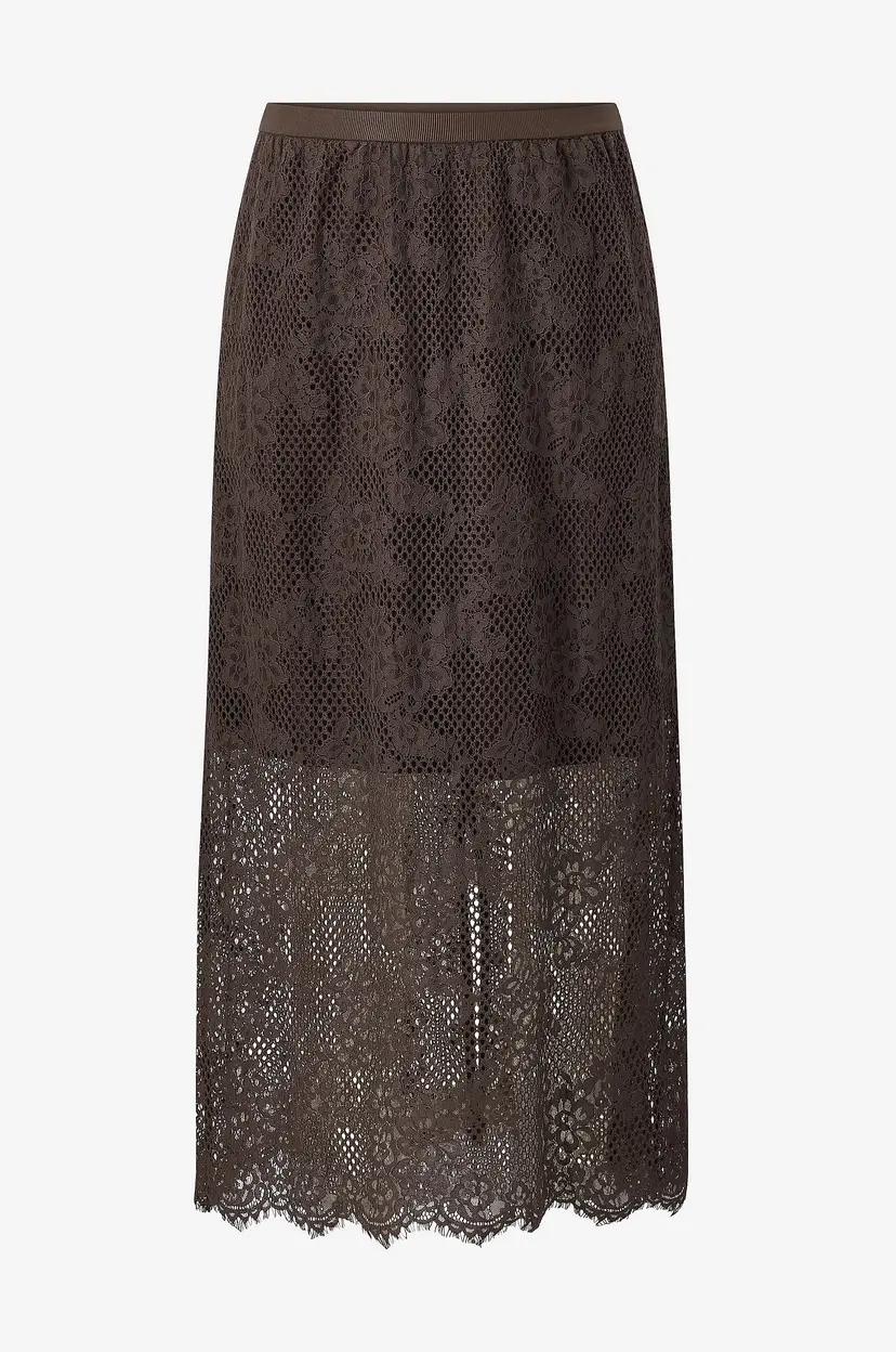 KAFFE Curve Maxi skjørt kcCarley Lace - Brun