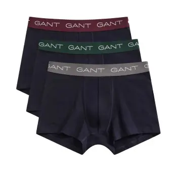 GANT Gant 3P Basic Cotton Trunks Mørkblå bomull Herre