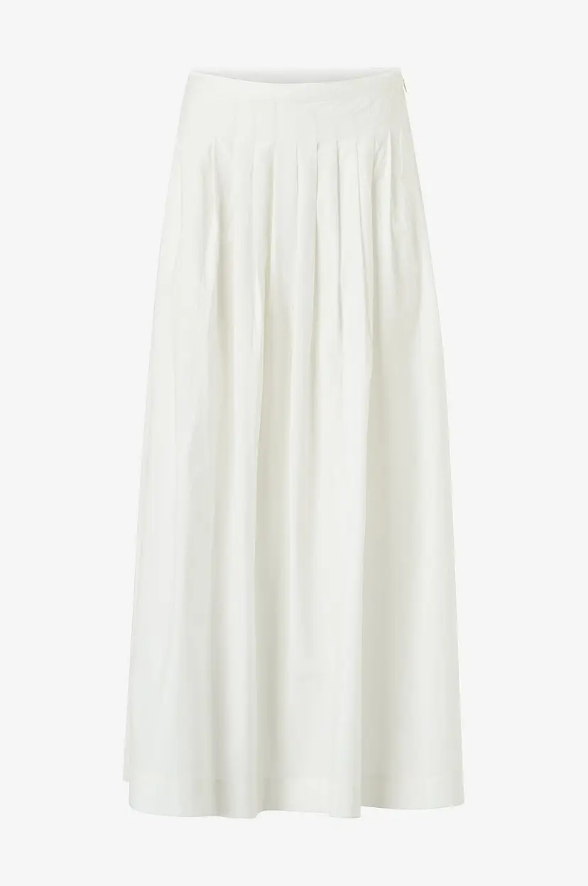 Gina Tricot Maxi skjørt Pleated - Hvit