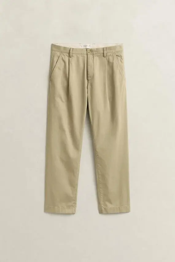 Gant REG PLEATED COTTON TWILL CHINOS