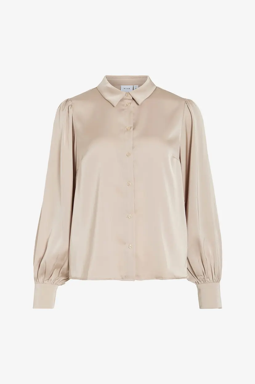 Vila Skjorte viEnna Ravenna L/S Balloon - Beige