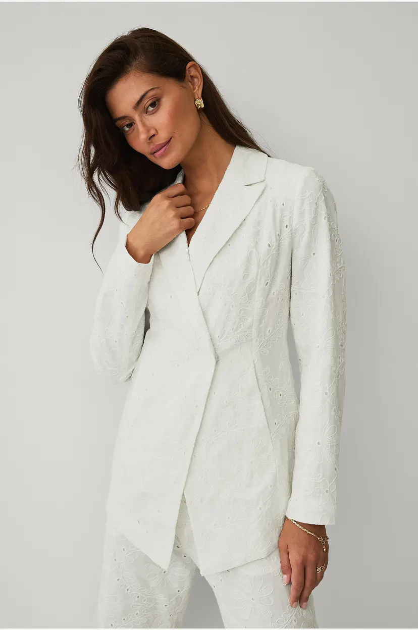 Ellos Collection Jakke med broderie anglaise - Hvit