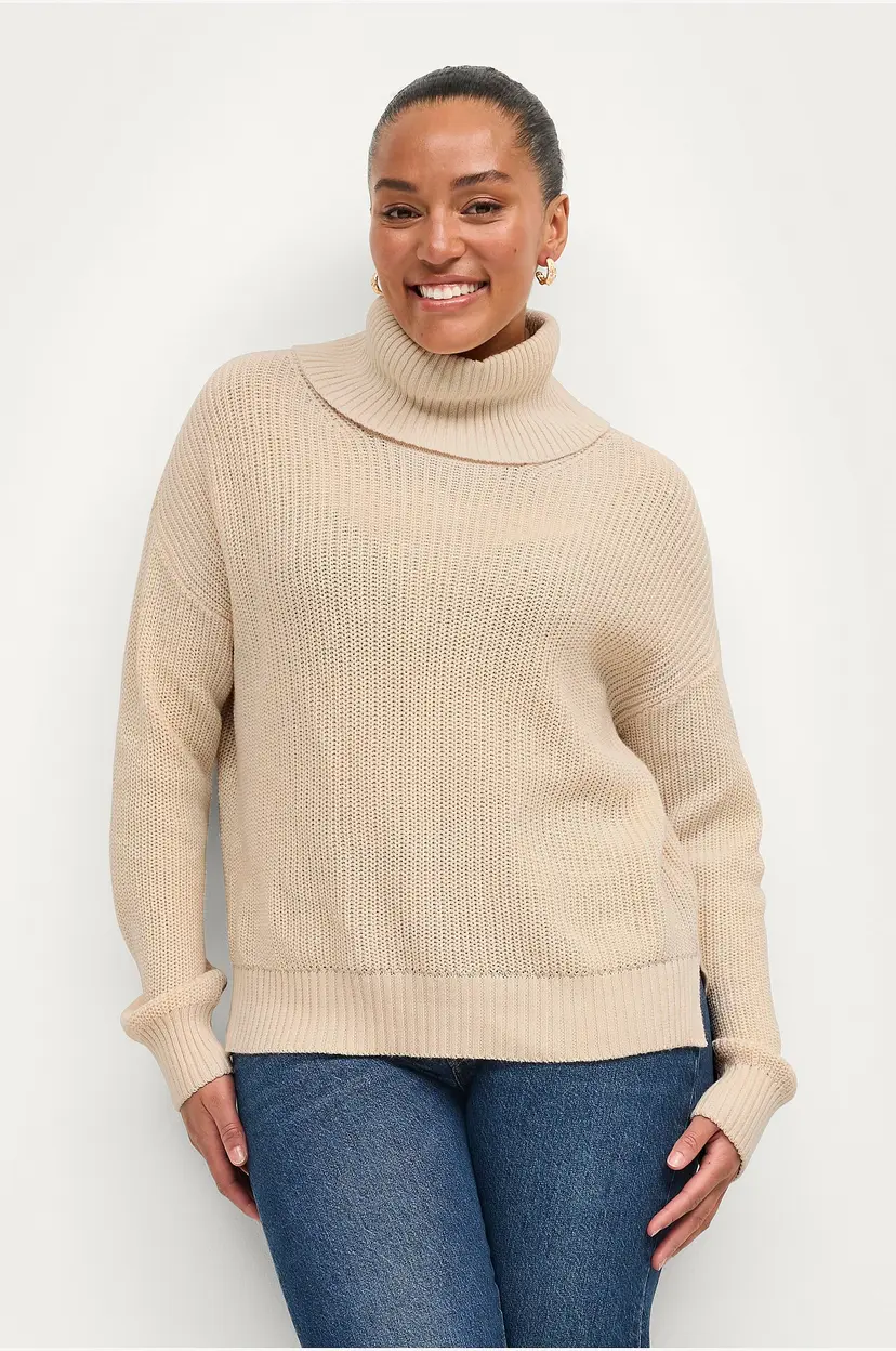 Saint Tropez Genser CloudySZ Rollneck Pullover - Beige