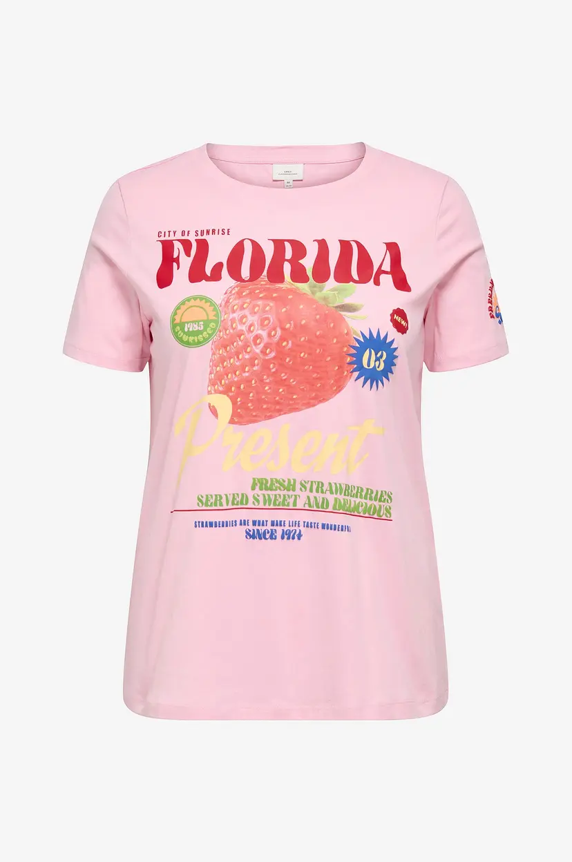 Only Carmakoma T-skjorte carBolette Life Reg S/S Top Box Jrs - Rosa