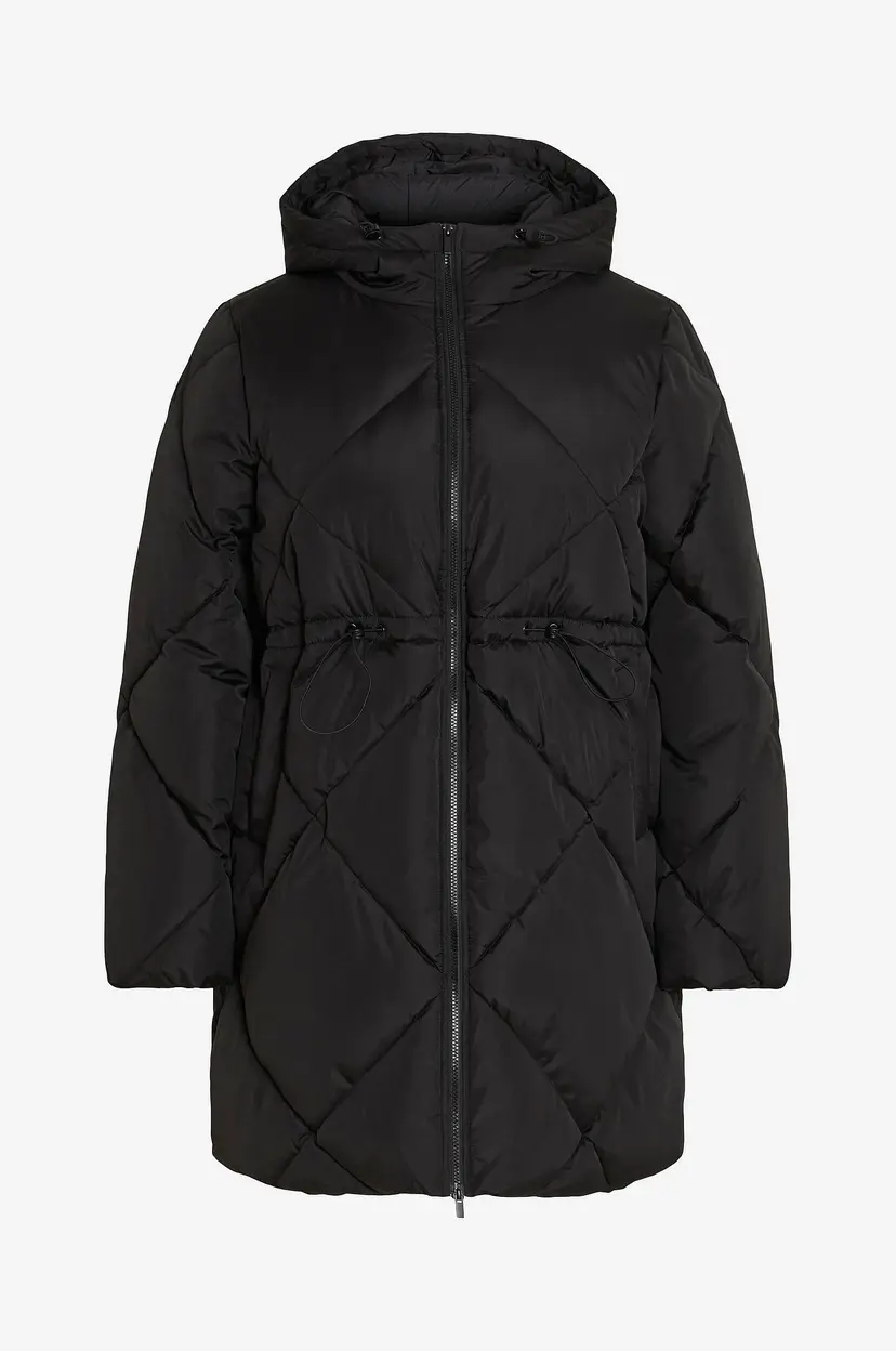 Evoked Vila Jakke viTate Hood L/S Long Padded Jacket - Svart