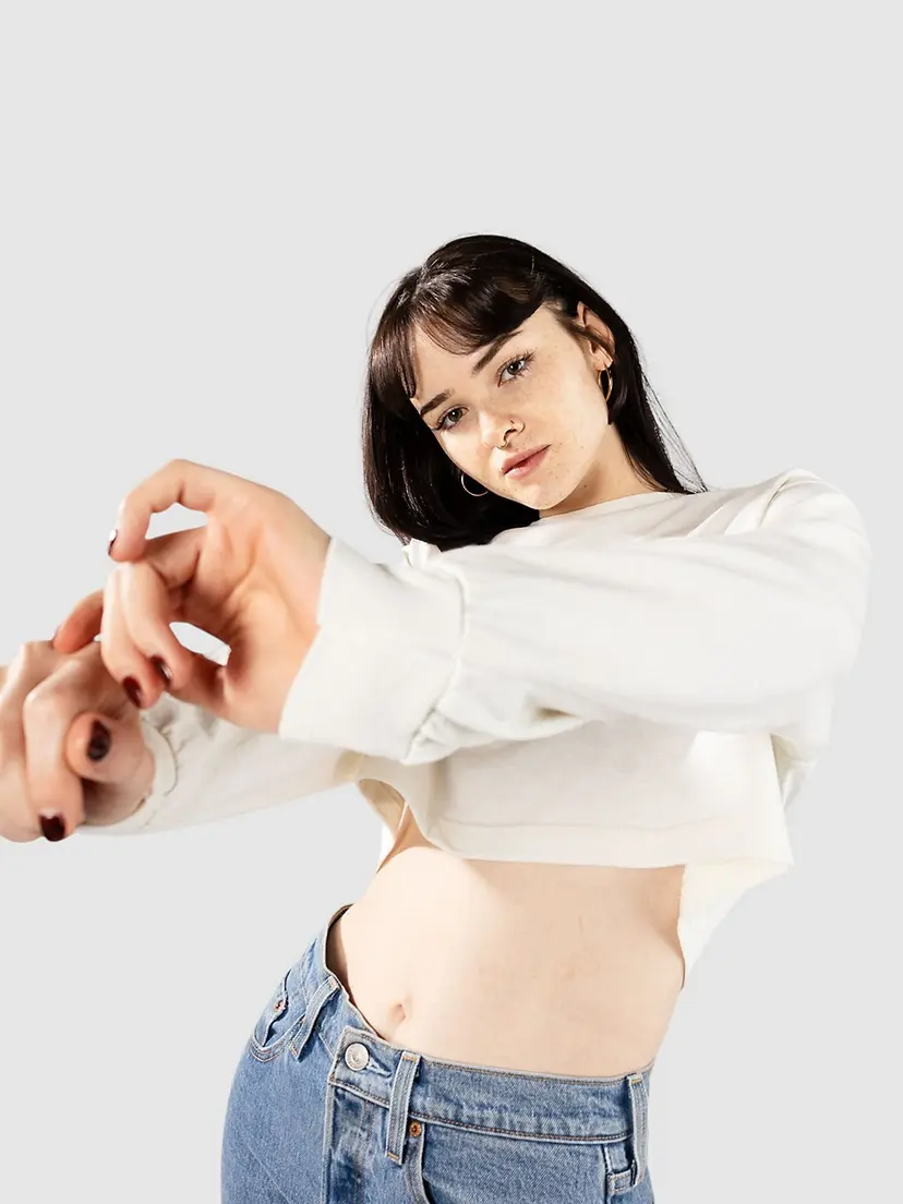 Ripndip RIPNDIP Long Nermal Cropped Langermet T-skjorte hvit