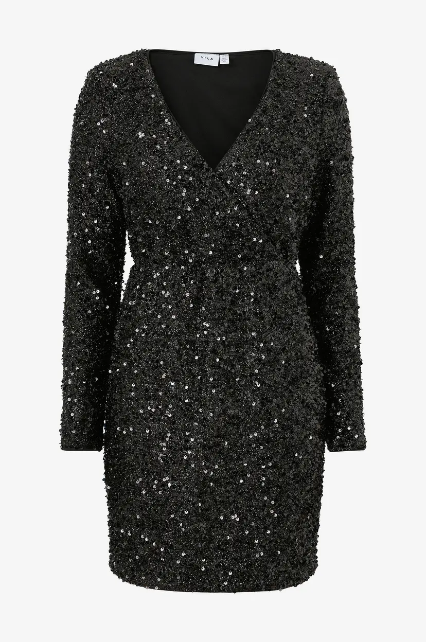 Vila Plajettkjole Vicava Sequin Dress - Svart